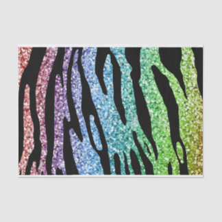 Glitter Rainbow Tiger Stripe Tissue Paper