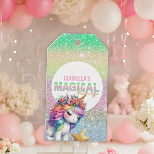 Glitter rainbow unicorn magical  gift tags