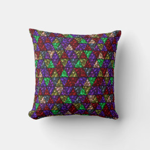 Glitter. Red, green, purple. Cushion