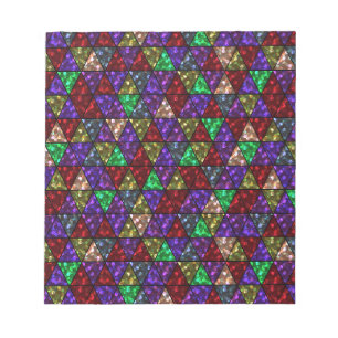 Glitter. Red, green, purple. Notepad