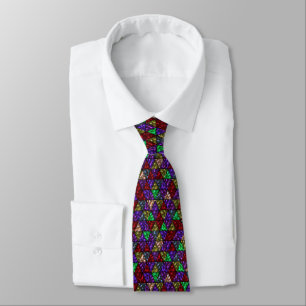 Glitter. Red, green, purple. Tie