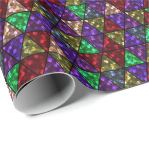 Glitter. Red, green, purple. Wrapping Paper