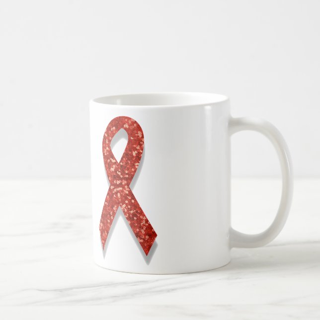 glitter red ribbon coffee mug (Right)