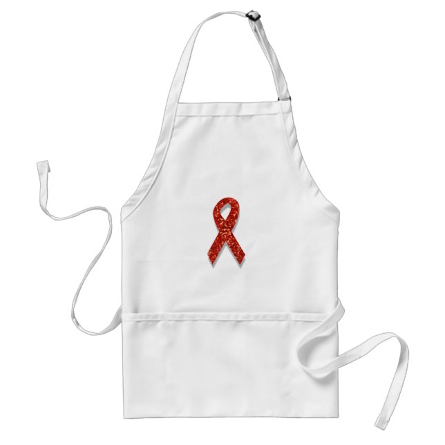 glitter red ribbon standard apron (Front)