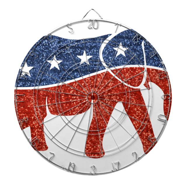 glitter republican elephant dartboard (Front)
