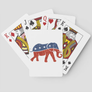 glitter republican elephant playing cards