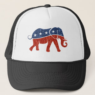 glitter republican elephant trucker hat