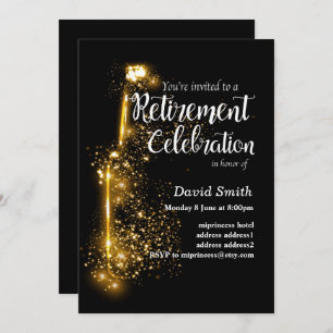 Glitter Retirement Celebration invitation