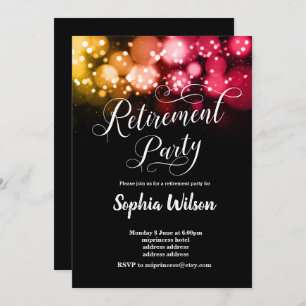 glitter Retirement Party invite