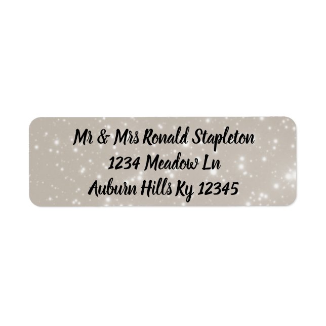 Glitter Return Address Label (Front)