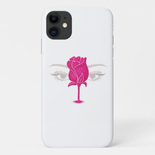 Glitter Rose Eyes Shirt Pink Rose Aesthetic Tee iPhone 11 Case