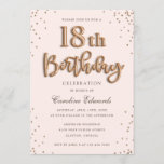 Glitter Rose Foil Balloons 18th Birthday Elegant Invitation<br><div class="desc">Glitter Rose Gold Foil Balloons 18th Birthday Elegant</div>