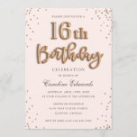 Glitter Rose Foil Balloons Sweet 16th Birthday Invitation<br><div class="desc">Glitter Rose Gold Foil Balloons Sweet Sixteen 16th Birthday Elegant</div>