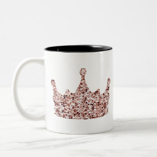 Glitter Rose Gold Crown Clipart Queen ClipartCrown Two-Tone Coffee Mug