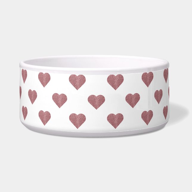 Glitter Rose Gold Hearts White Background (Front)