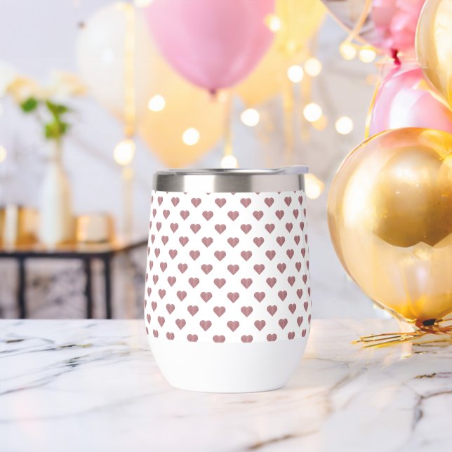 Glitter Rose Gold Hearts White Background (Bachelor Party)