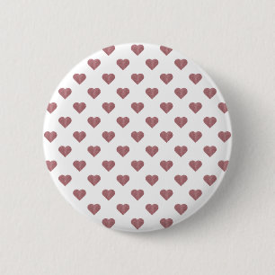 Glitter Rose Gold Hearts White Background 6 Cm Round Badge