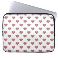 Glitter Rose Gold Hearts White Background