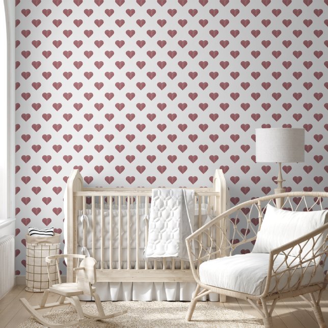 Glitter Rose Gold Hearts White Background Wallpaper (Kids)