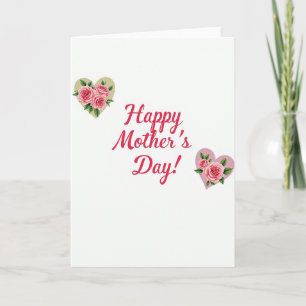 Glitter Rose Happy Mothers Day Card