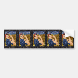 glitter rosie the riveter bumper sticker