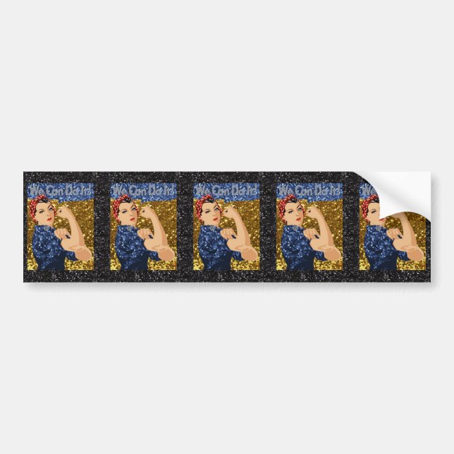 glitter rosie the riveter bumper sticker (Front)