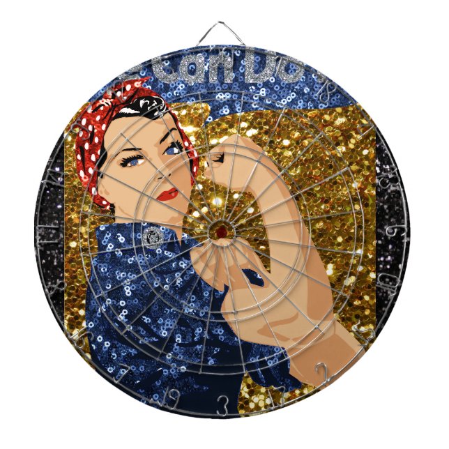 glitter rosie the riveter dartboard (Front)