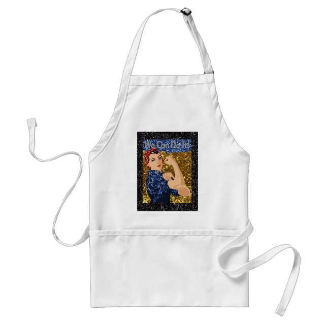 glitter rosie the riveter standard apron (Front)
