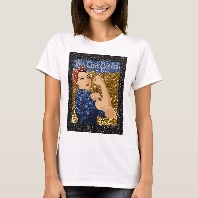 glitter rosie the riveter T-Shirt (Front)