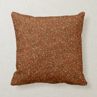 Glitter Rust Orange Sparkle Stylish Faux Cushion