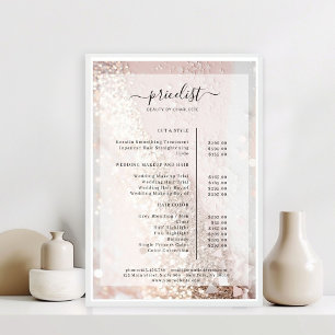 Glitter Salon Price List Poster