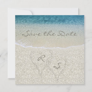 Glitter Sandy Beach Wedding Save the Date