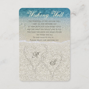 Glitter Sandy Beach Wedding Wishing Well Enclosure Card