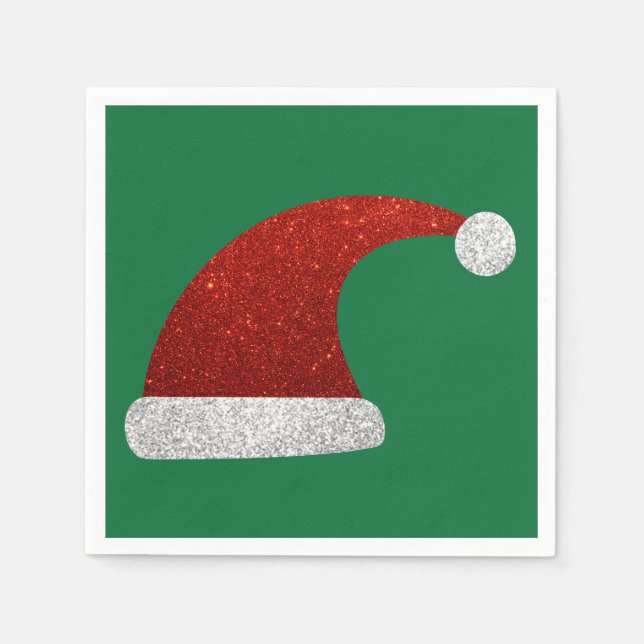 Glitter Santa Hat Napkins (Front)