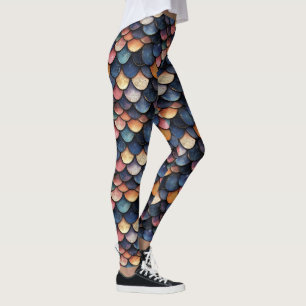 Glitter Scale Colour Pattern Leggings