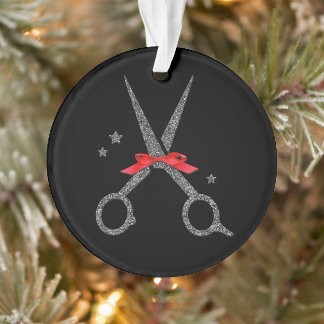 Glitter scissors - Hair dresser stylist Christmas  Ornament (Tree)