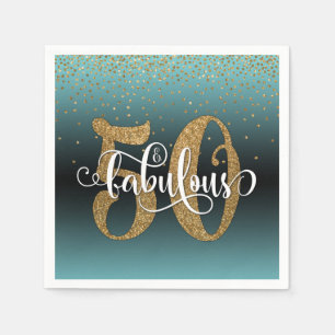 Glitter Script 50 & Fabulous Turquoise Black Ombre Napkin