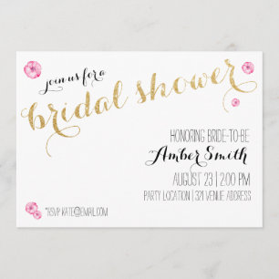 Glitter Script Bridal Shower Invitation