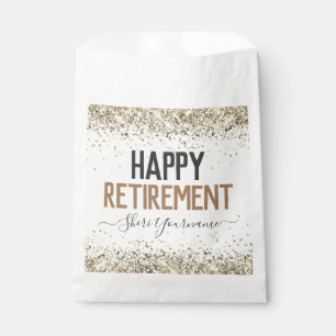 Glitter Script Happy Retirement Favour Bags