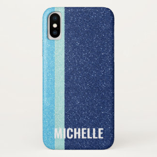Glitter SHADES OF BLUE | Girly Lady Boss iPhone X Case