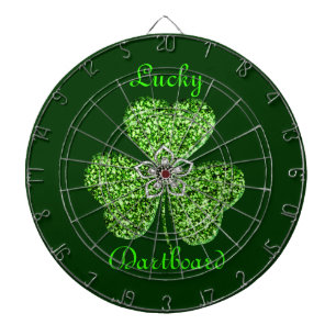 Glitter Shamrock And Flower Dart Board