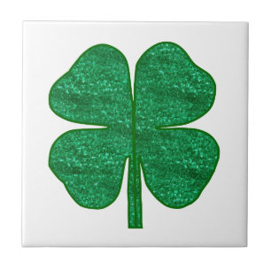 glitter shamrock ceramic tile