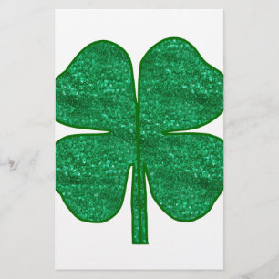 glitter shamrock stationery