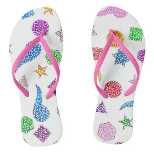 Glitter Shapes Womens Flops Thongs