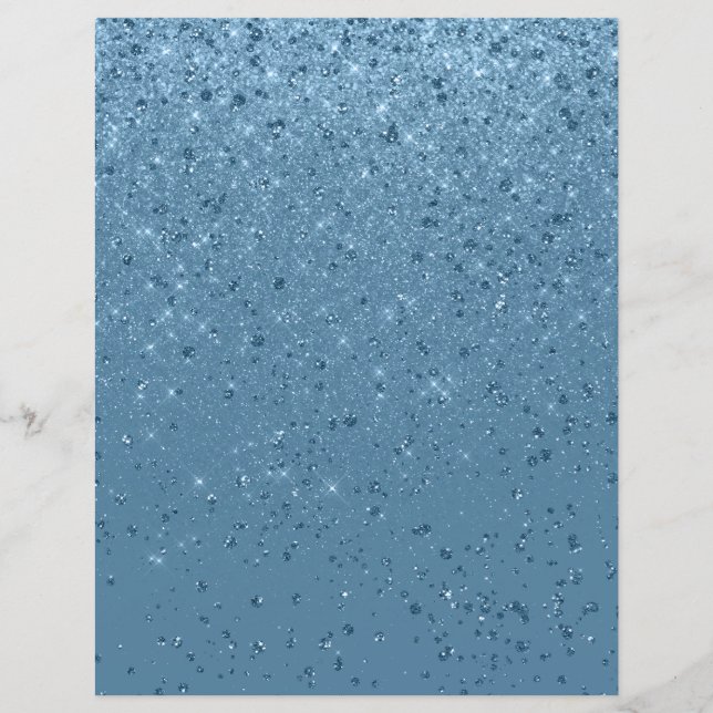 Glitter Shimmer Paper Aqua Scrapbook Paper (Front)