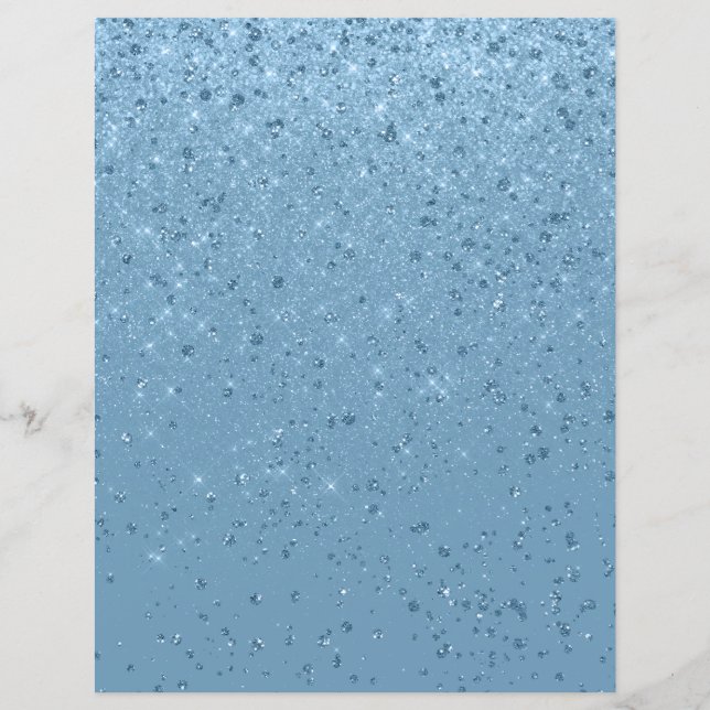 Glitter Shimmer Paper Aqua Scrapbook Paper (Front)
