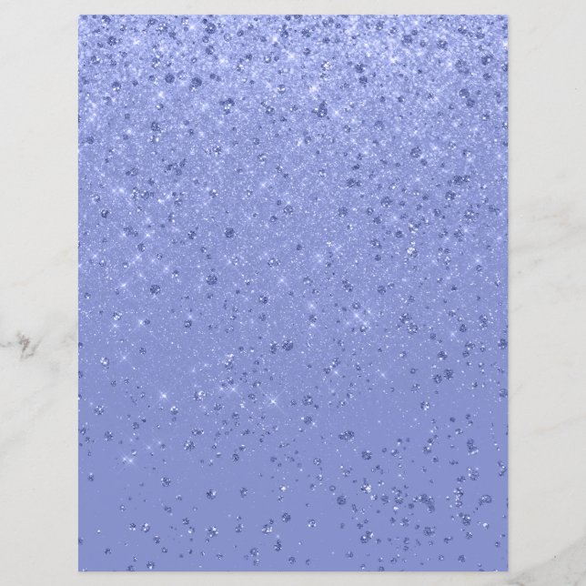 Glitter Shimmer Paper Blue Scrapbook Paper (Front)