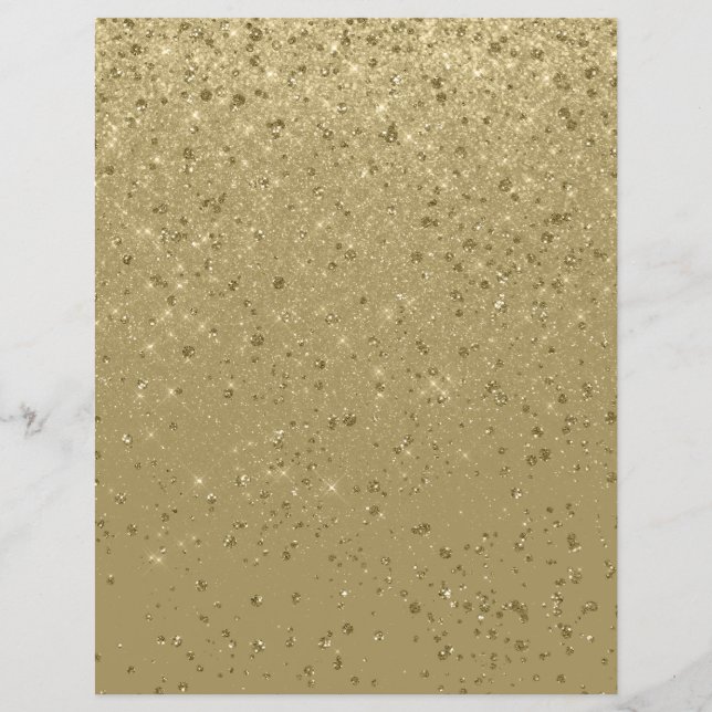 Glitter Shimmer Paper Gold Scrapbook Paper (Front)