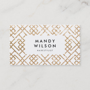 Glitter Shine Geometric Pattern Business Card