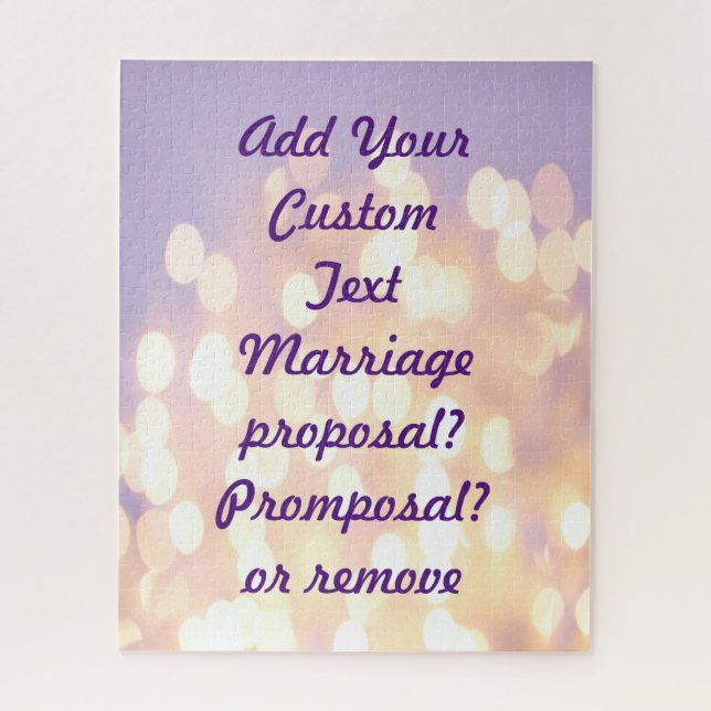 Glitter Silver and Gold Custom Message Jigsaw Puzzle (Vertical)